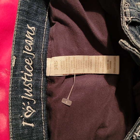 Justice Jeans Sequin Blue Denim Skirt Skort 14 Girls - Picture 5 of 8